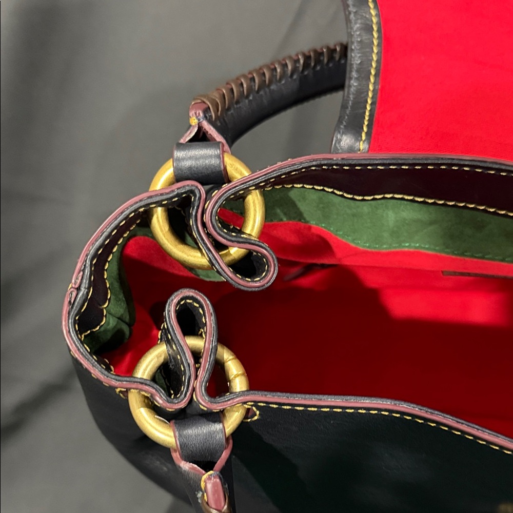 Dooney & Bourke Navy Florentine Leather Flap Satchel - Picture 7 of 17
